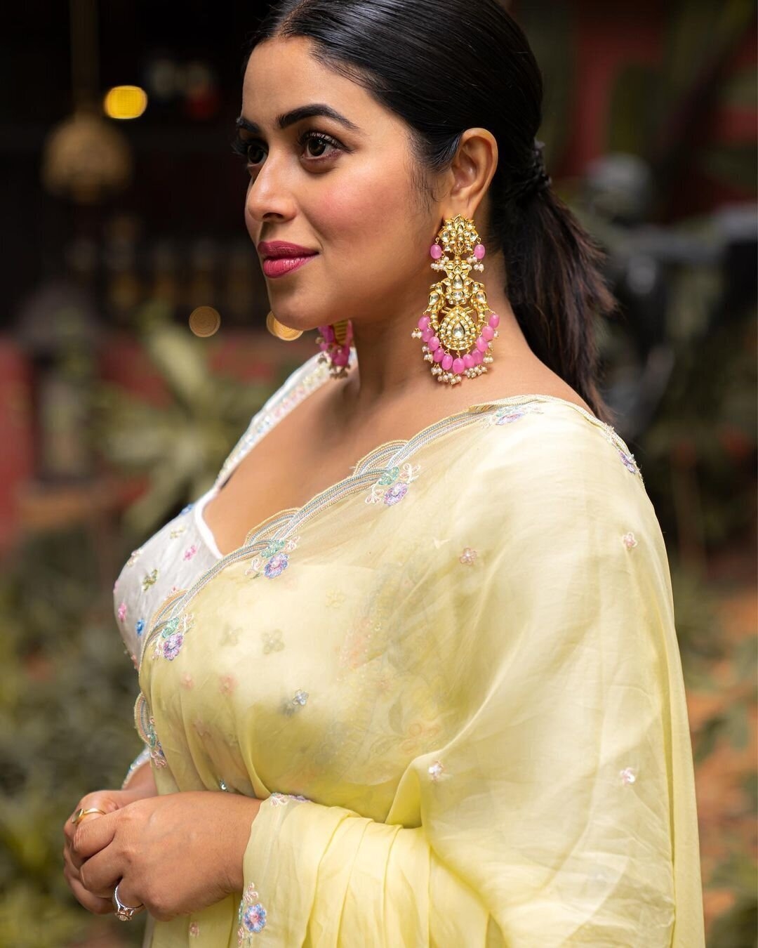 Poorna Amazing New Clicks In Yellow Kurtis