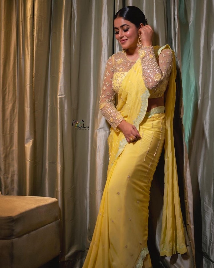 Poorna New Images In Yellow Dress