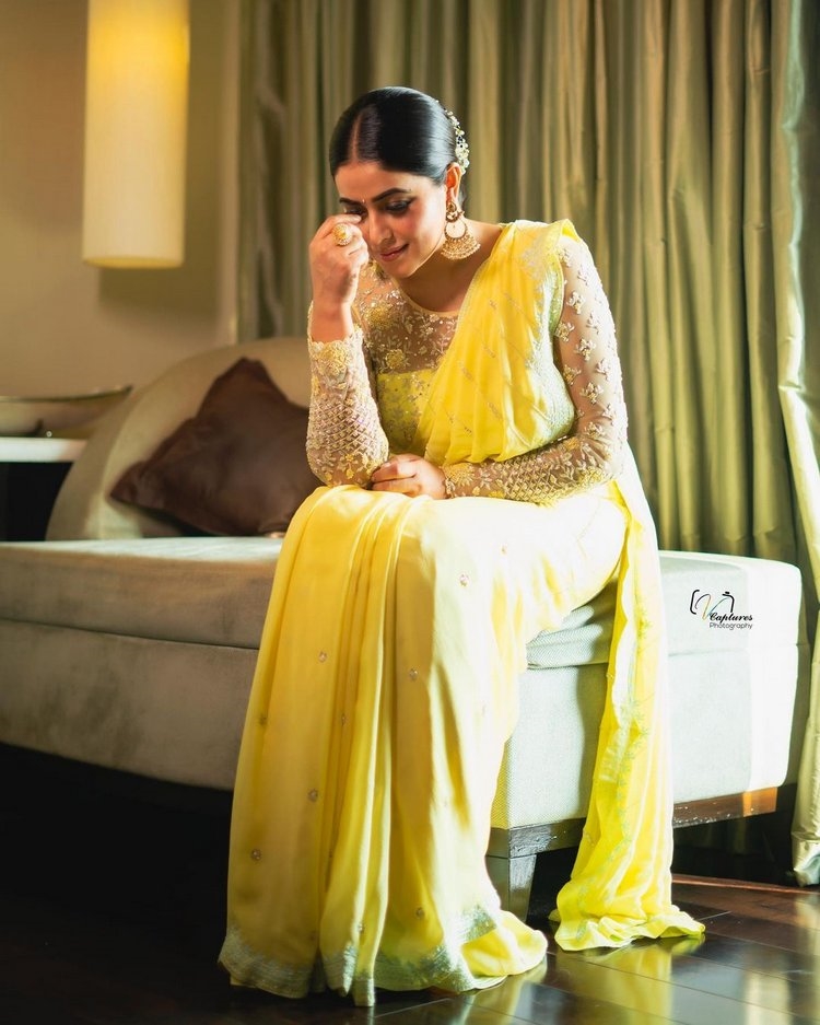 Poorna New Images In Yellow Dress