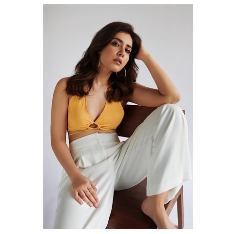 Raashi Khanna Hot Photos In Yellow Dress