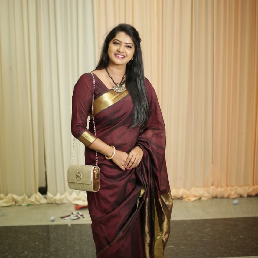 Rachitha Mahalakshmi Photos In Brown Saree