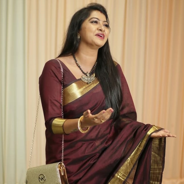 Rachitha Mahalakshmi Photos In Brown Saree