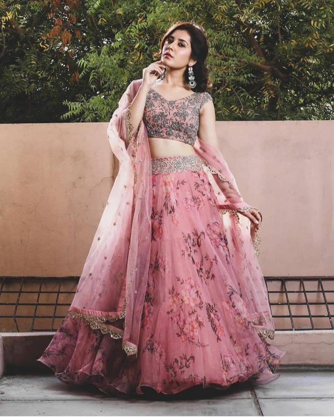 Rashi Khanna Hot Photos In Baby Pink Dress
