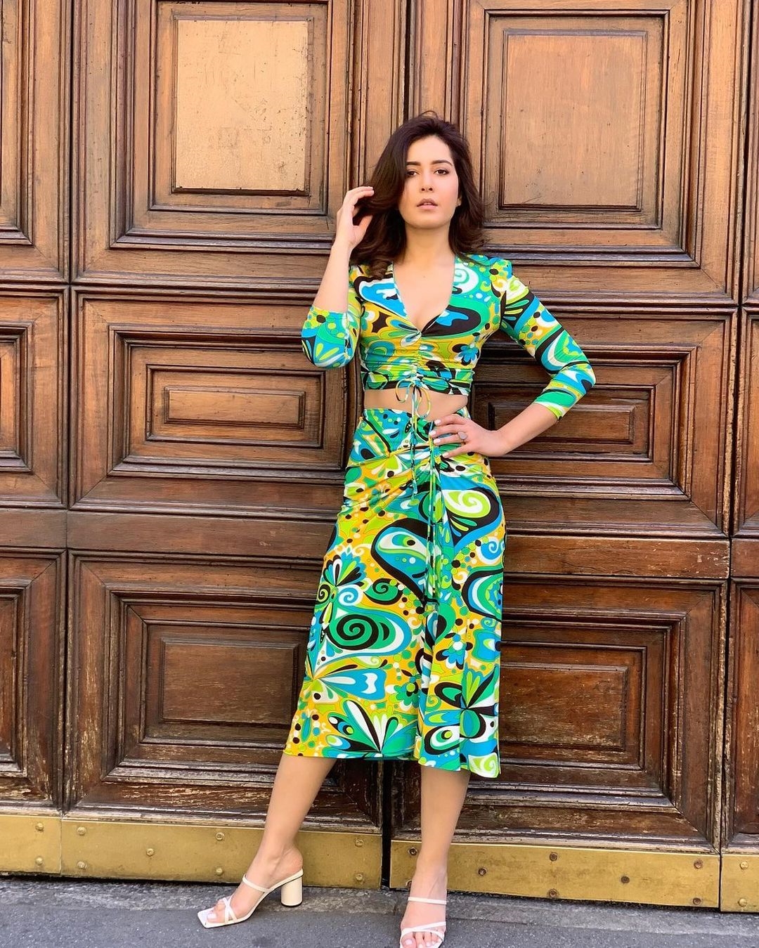 Rashi Khanna New Clicks In Green Dress
