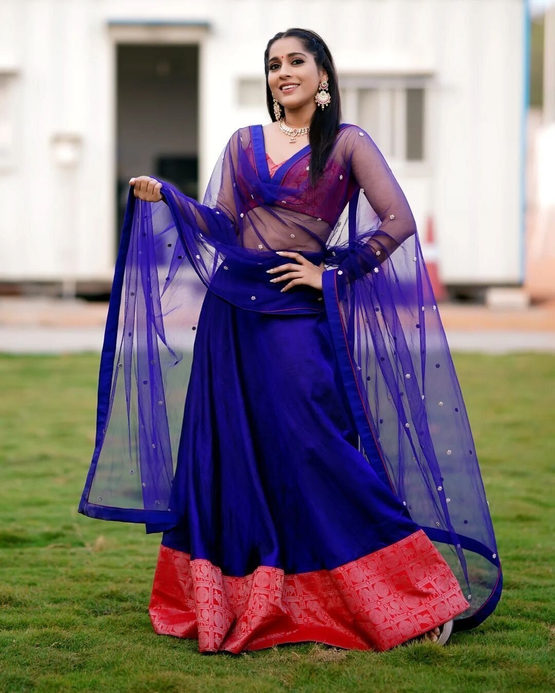 Rashmi Gautam ImagesIn Blue Dress In Festival