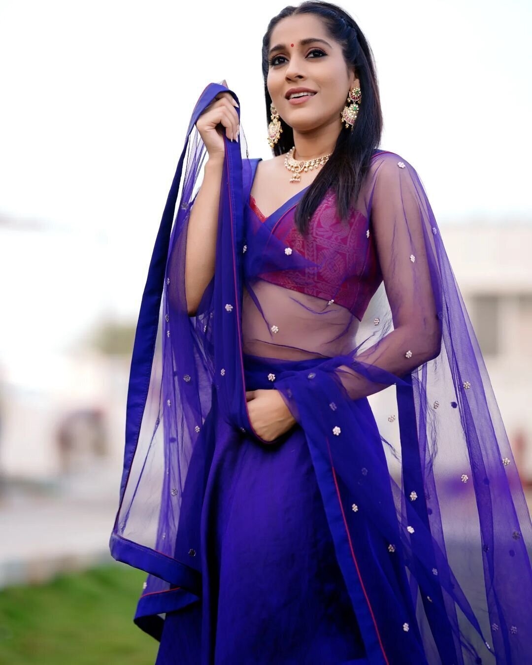 Rashmi Gautam ImagesIn Blue Dress In Festival