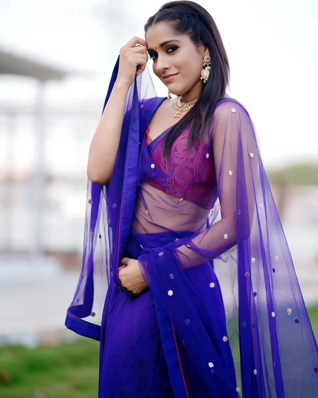 Rashmi Gautam ImagesIn Blue Dress In Festival