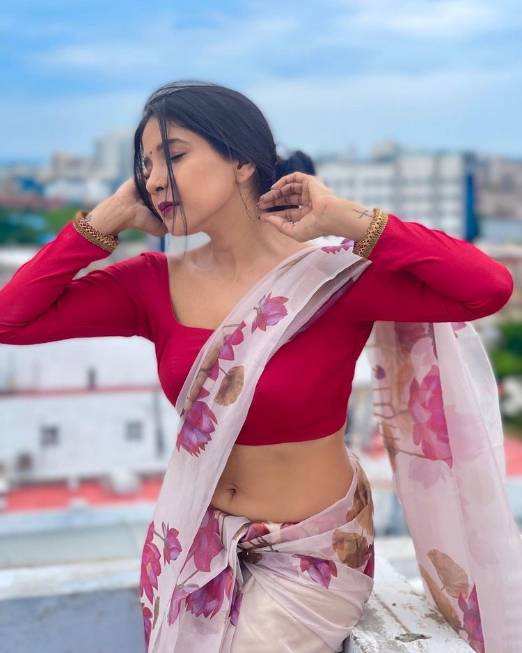 Sakshi Agarwal New Images In Pink Saree