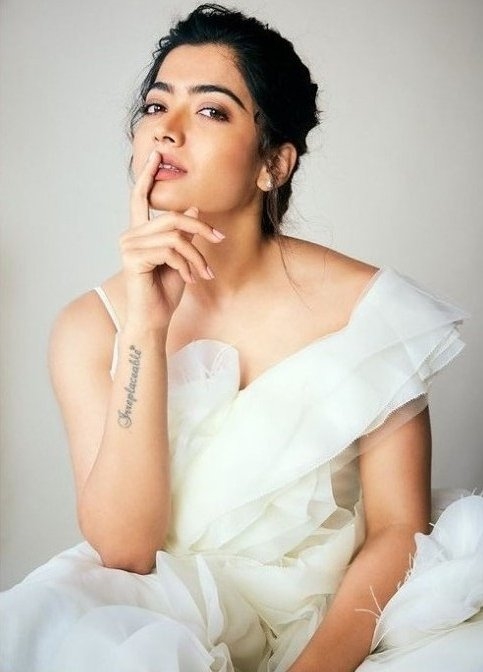 Sensational Actress Rashmika Mandanna Cute Images In White Attire