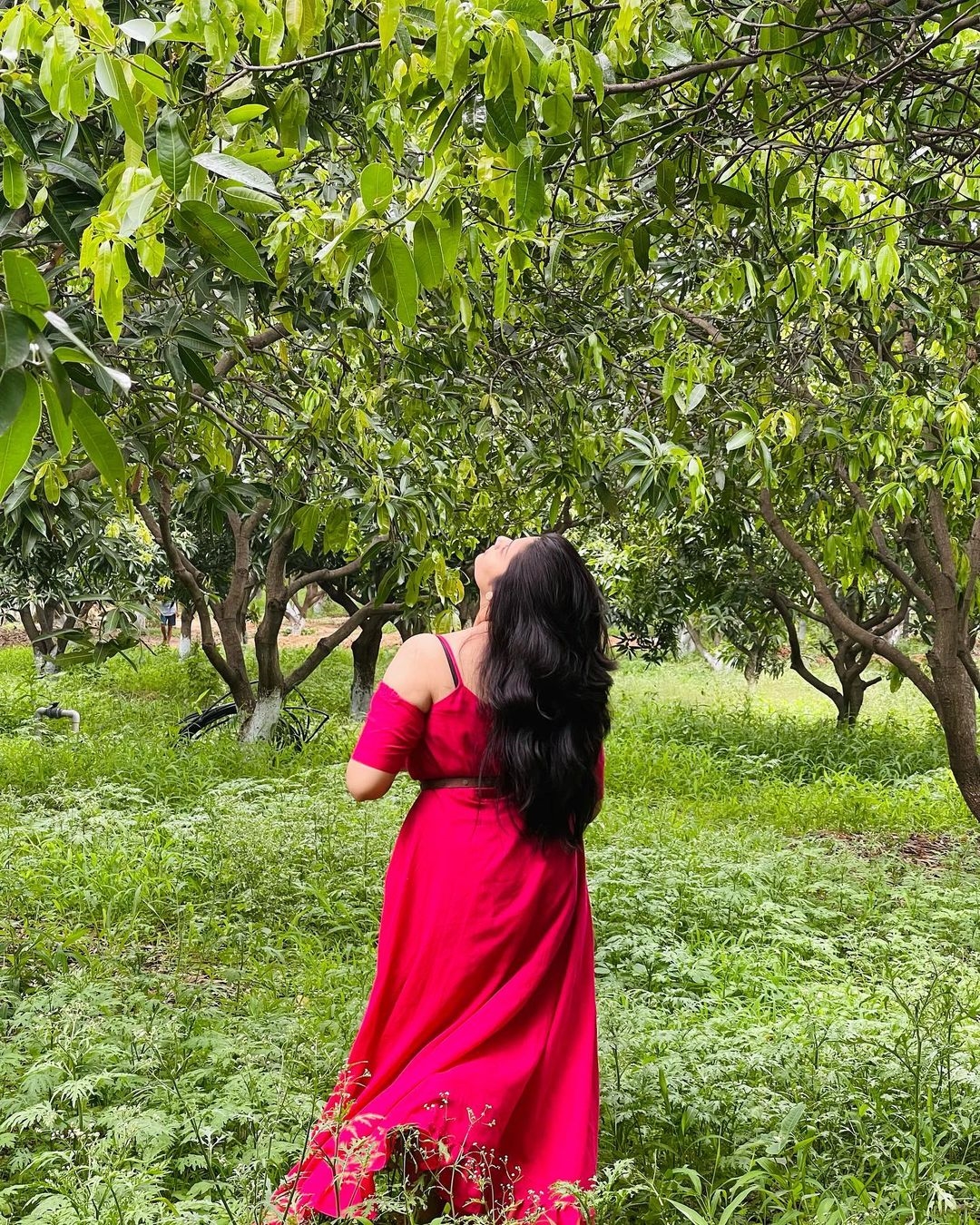 Sreemukhi New Clicks In Red Dress