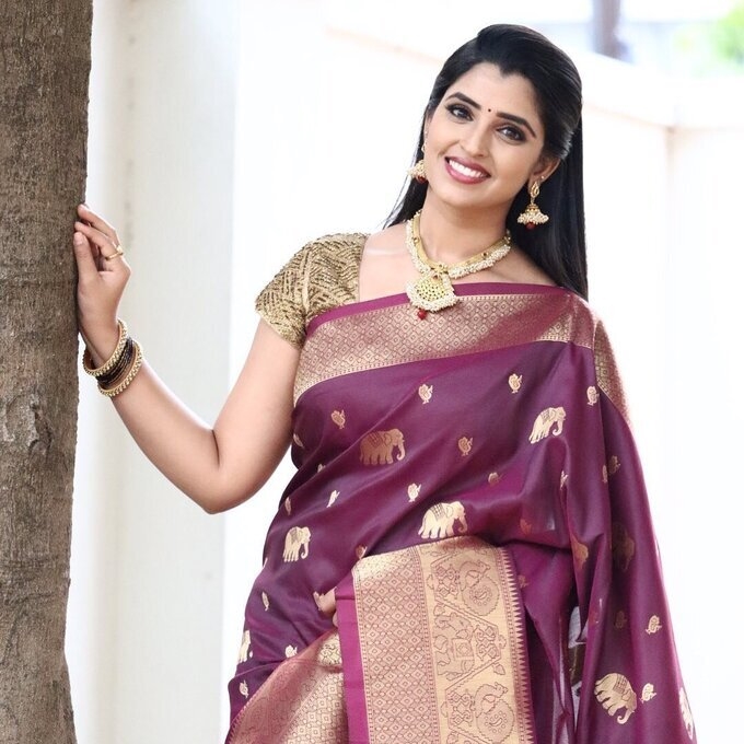 Syamala Anchor Latest Photos In Saree