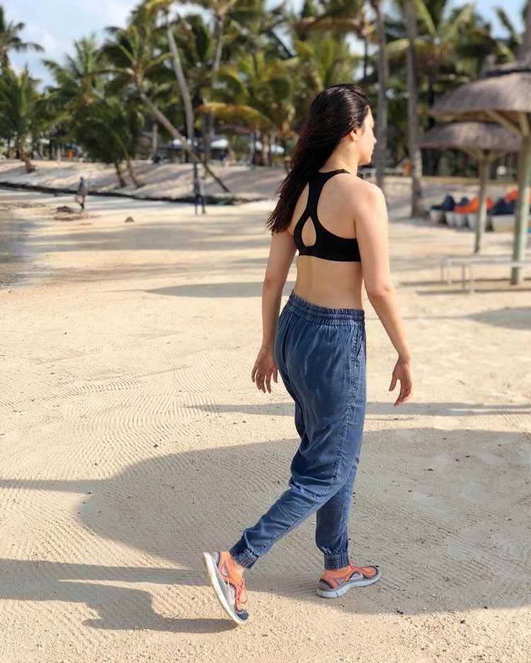 Tamannaah latest beanch and gym photos