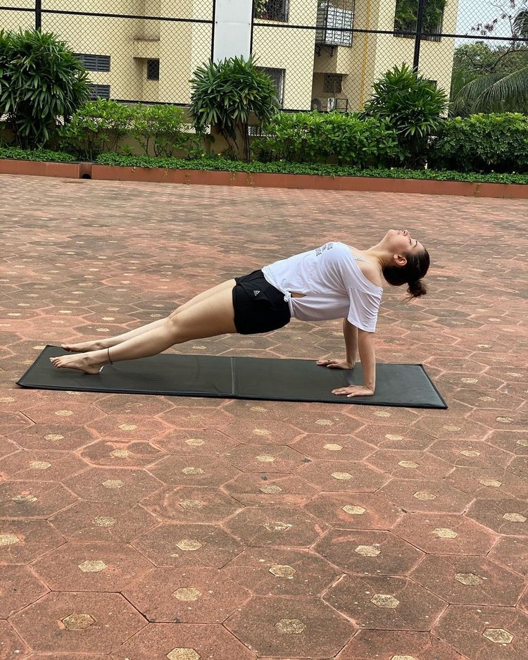 Tamannaah latest beanch and gym photos