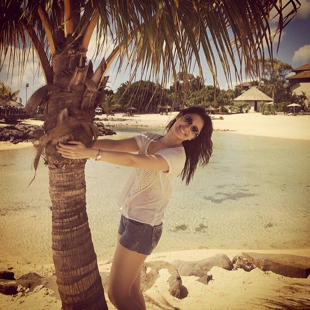 Tamannaah latest beanch and gym photos