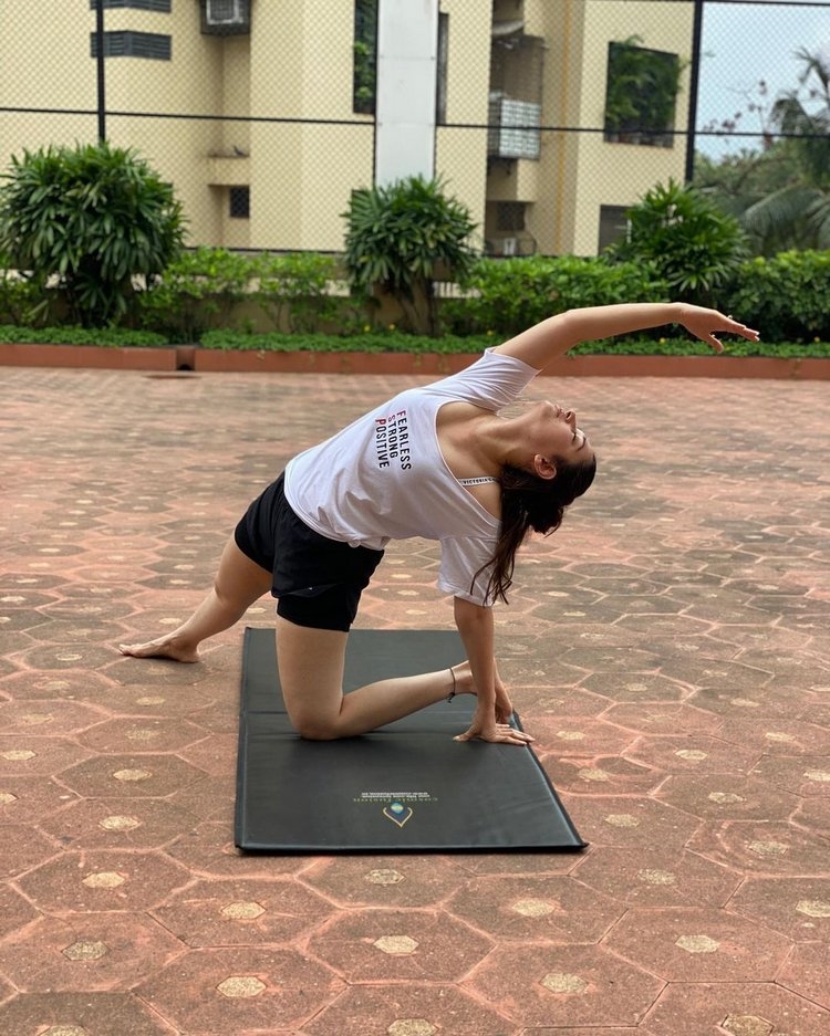 Tamannaah latest beanch and gym photos