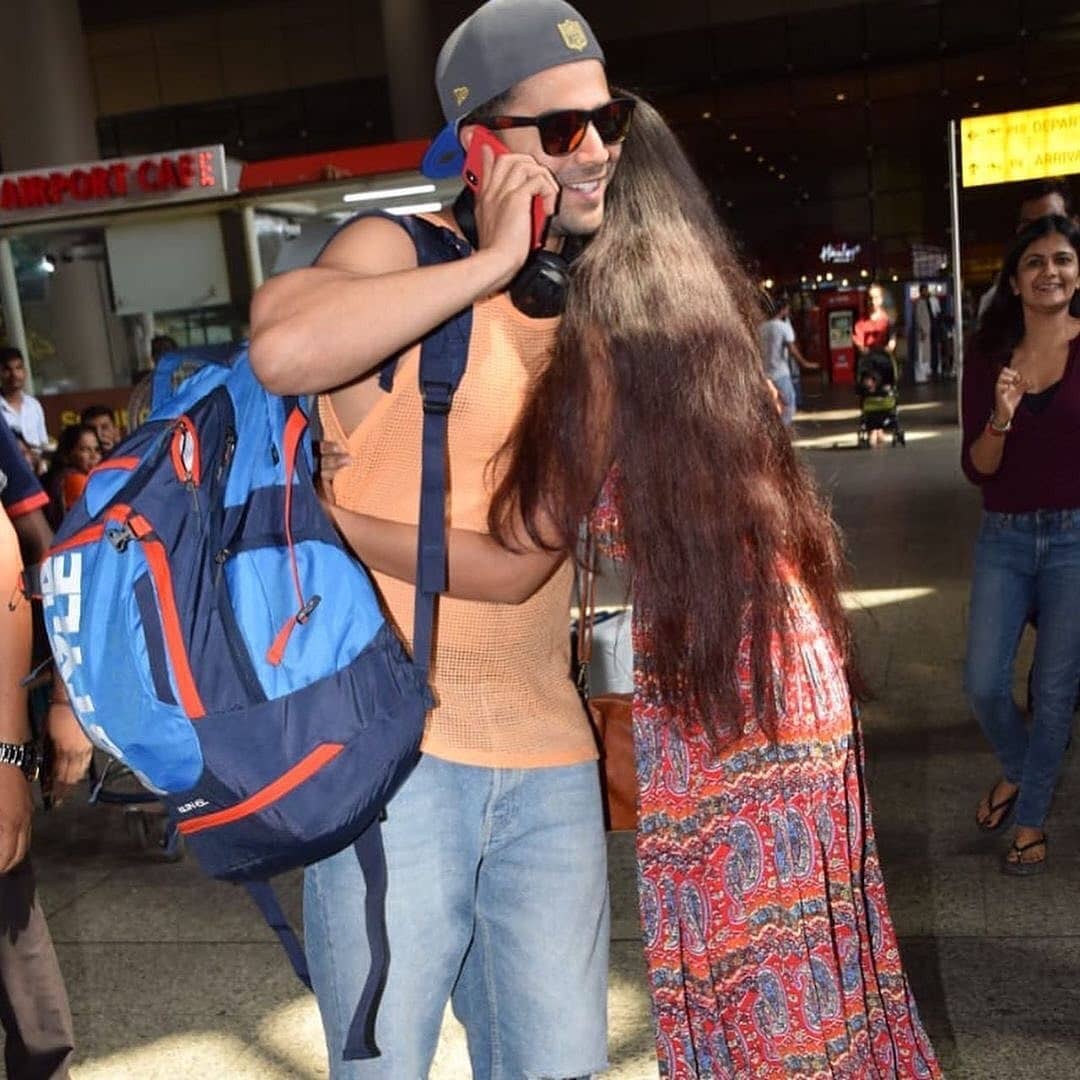 A Female Fan Hugs Varun Dhawan Before Everyone In Airport