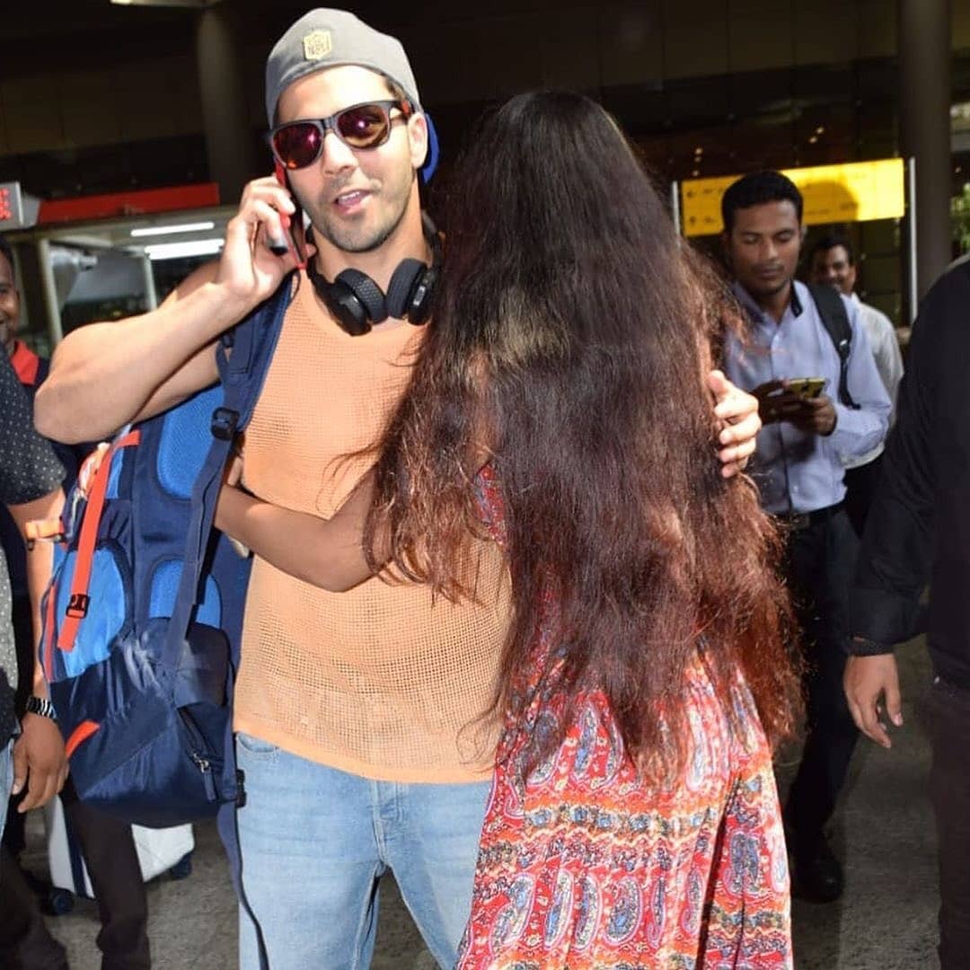 A Female Fan Hugs Varun Dhawan Before Everyone In Airport