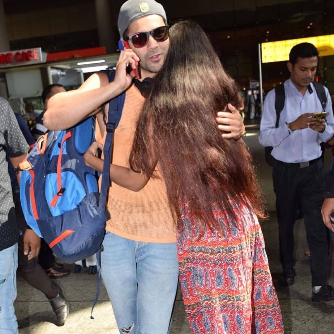 A Female Fan Hugs Varun Dhawan Before Everyone In Airport
