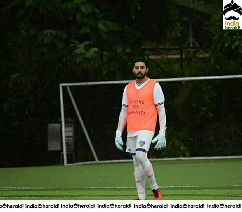 Abhishek Bachchan Dino Morea During A Foot Ball Match