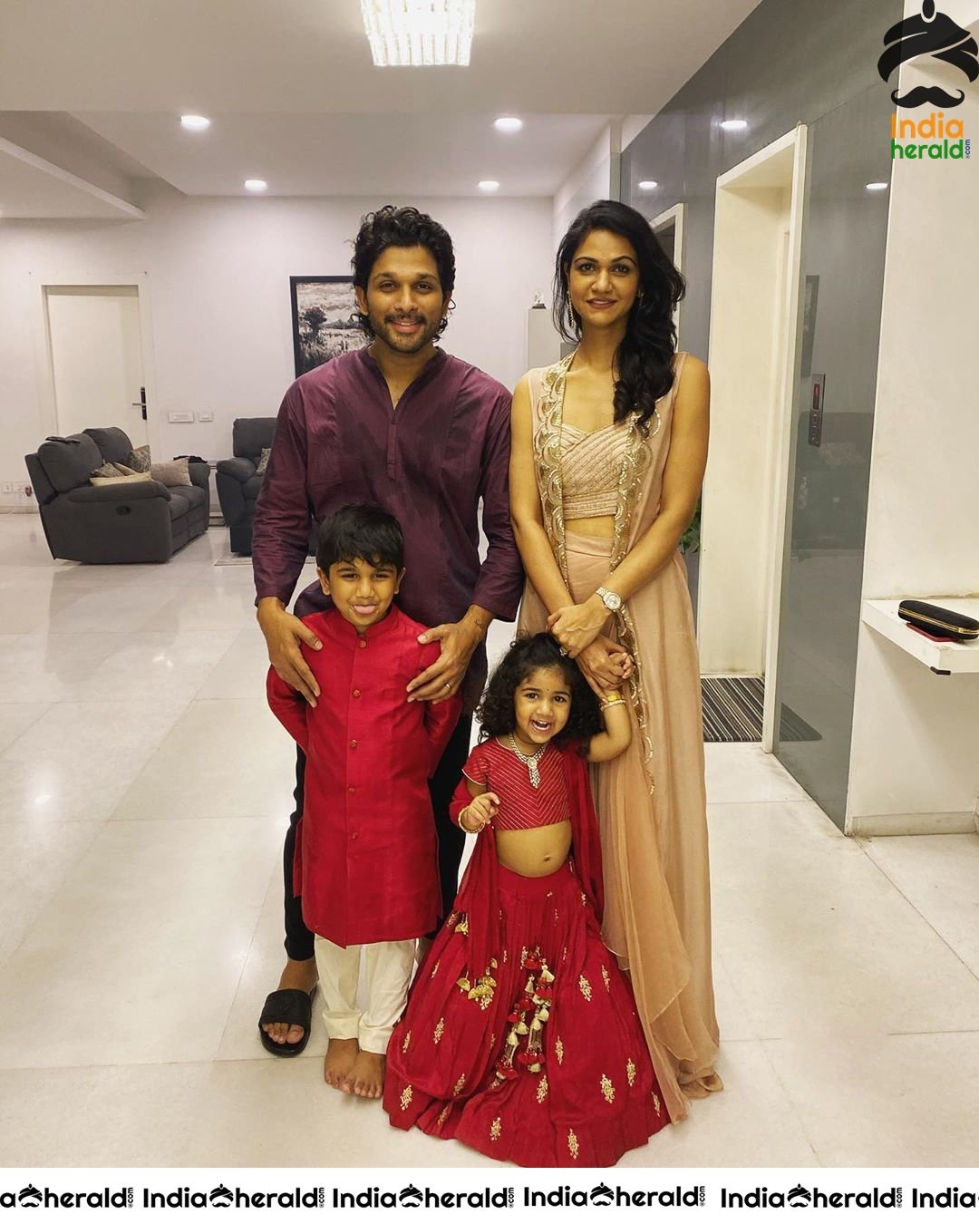 Actor Allu Arjun Family Still for Diwali