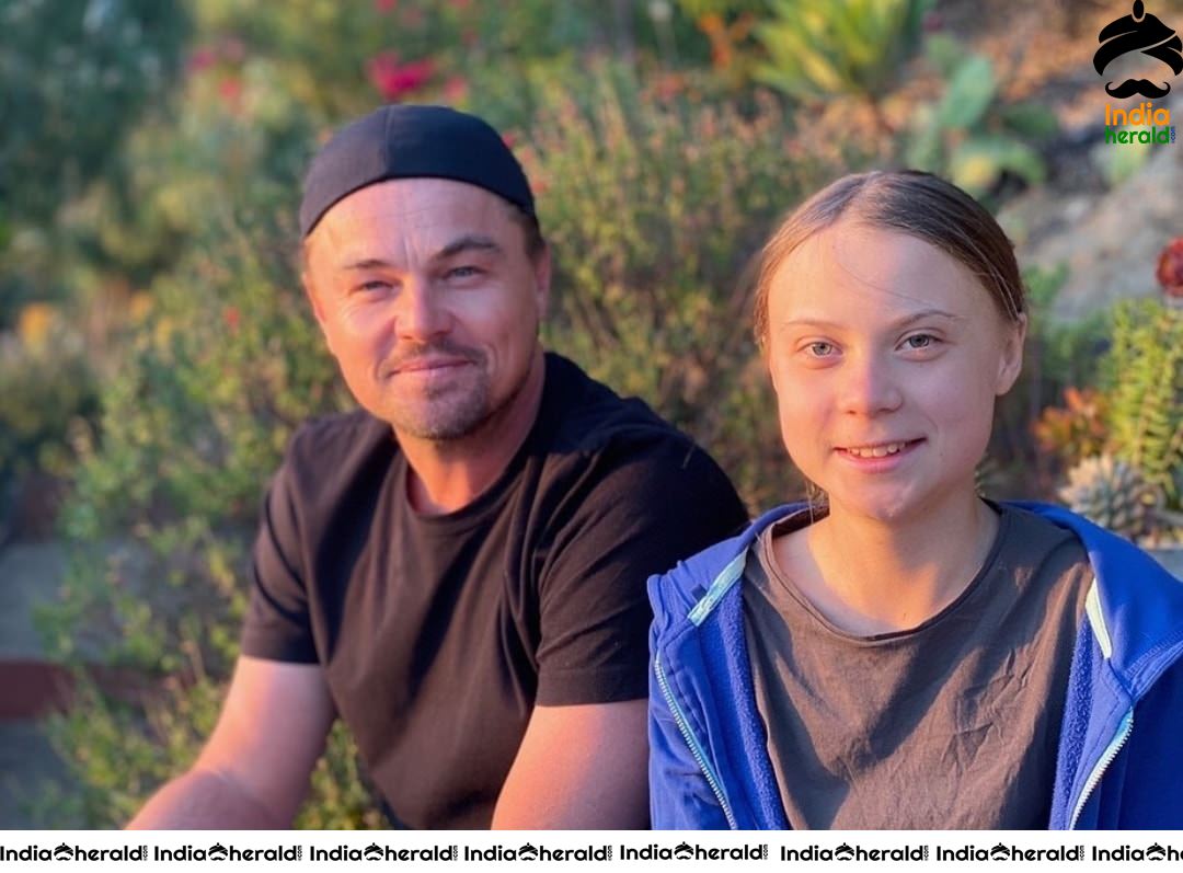 Actor and Environmentalist Leonardo Di Caprio with Environmental activist Greta Thunberg