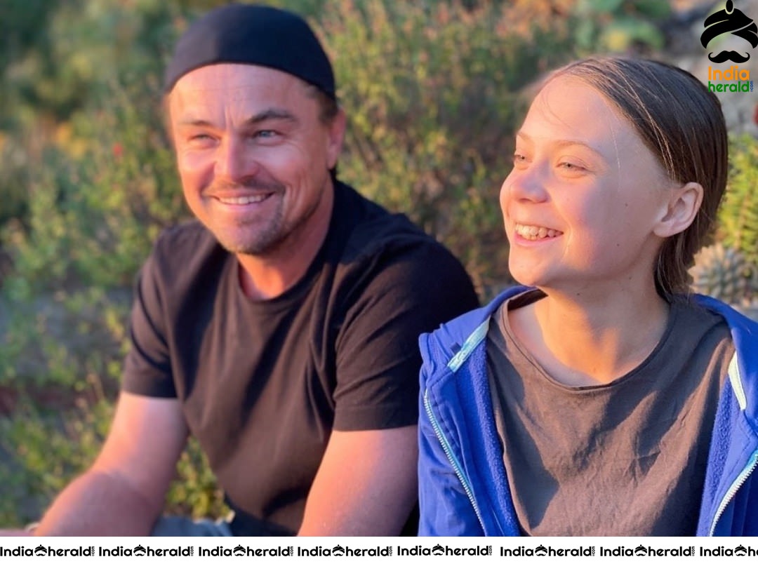 Actor and Environmentalist Leonardo Di Caprio with Environmental activist Greta Thunberg