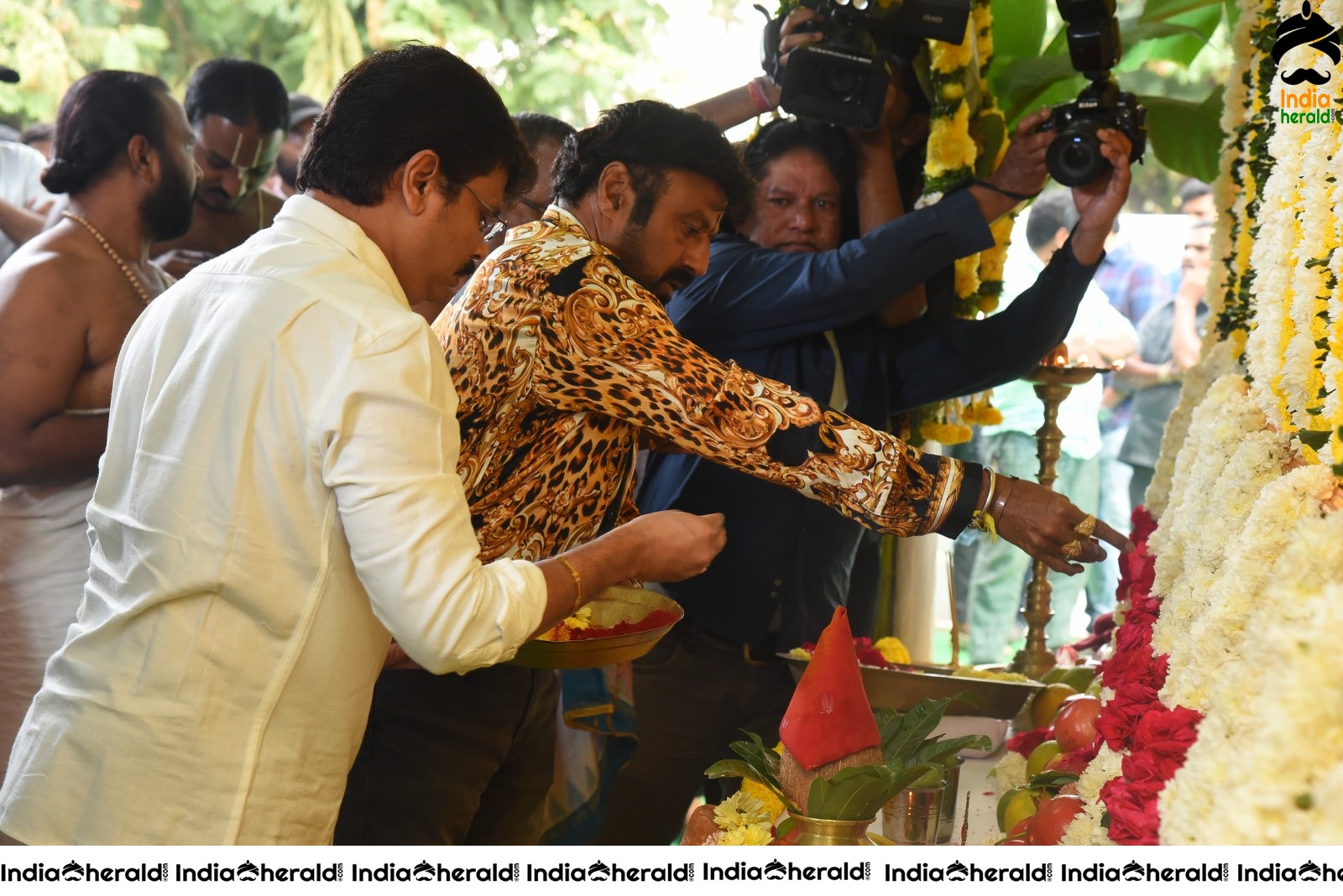 Actor Balayya and Boyapati Srinu Seeks the blessings at the Pooja Set 1