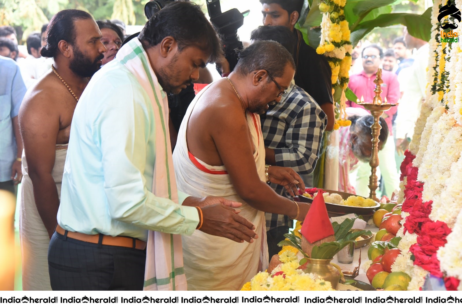 Actor Balayya and Boyapati Srinu Seeks the blessings at the Pooja Set 1