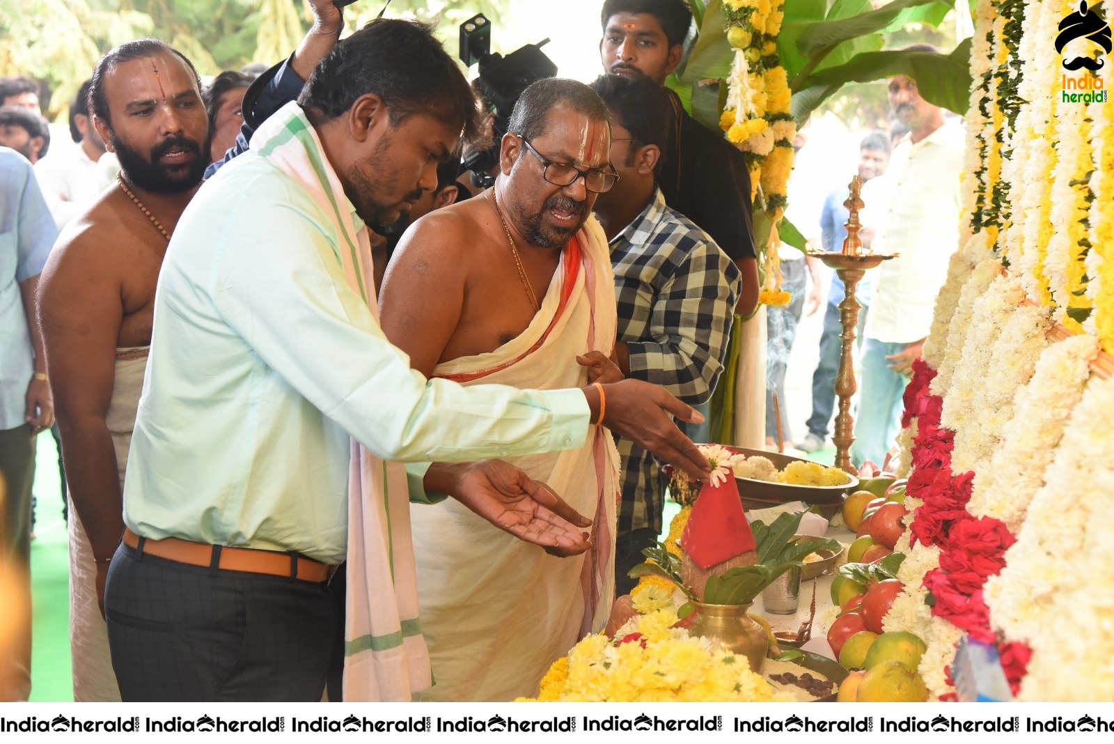 Actor Balayya and Boyapati Srinu Seeks the blessings at the Pooja Set 1