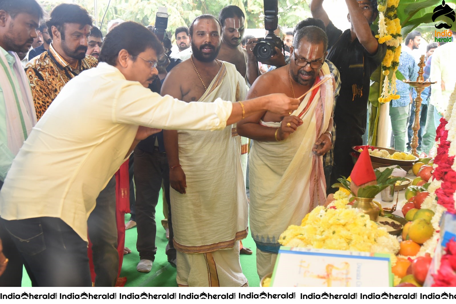 Actor Balayya and Boyapati Srinu Seeks the blessings at the Pooja Set 1