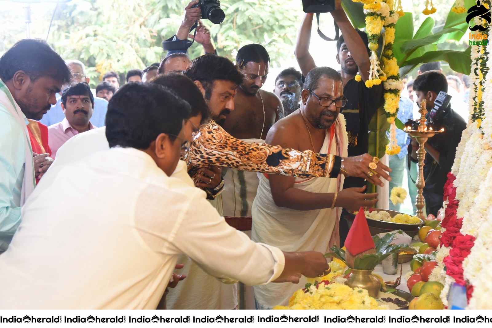 Actor Balayya and Boyapati Srinu Seeks the blessings at the Pooja Set 1