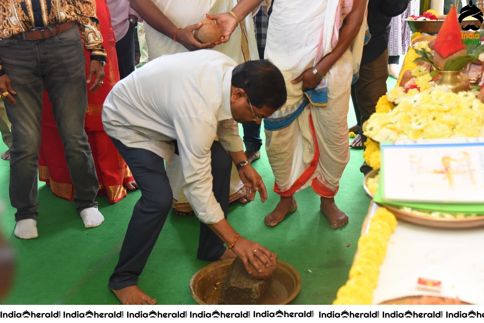 Actor Balayya and Boyapati Srinu Seeks the blessings at the Pooja Set 2