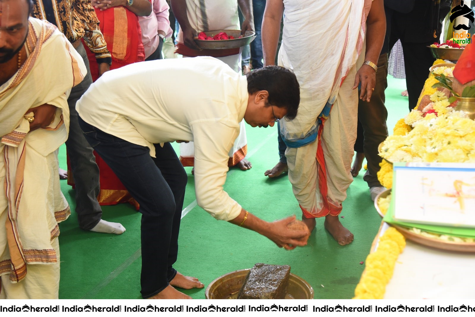 Actor Balayya and Boyapati Srinu Seeks the blessings at the Pooja Set 2