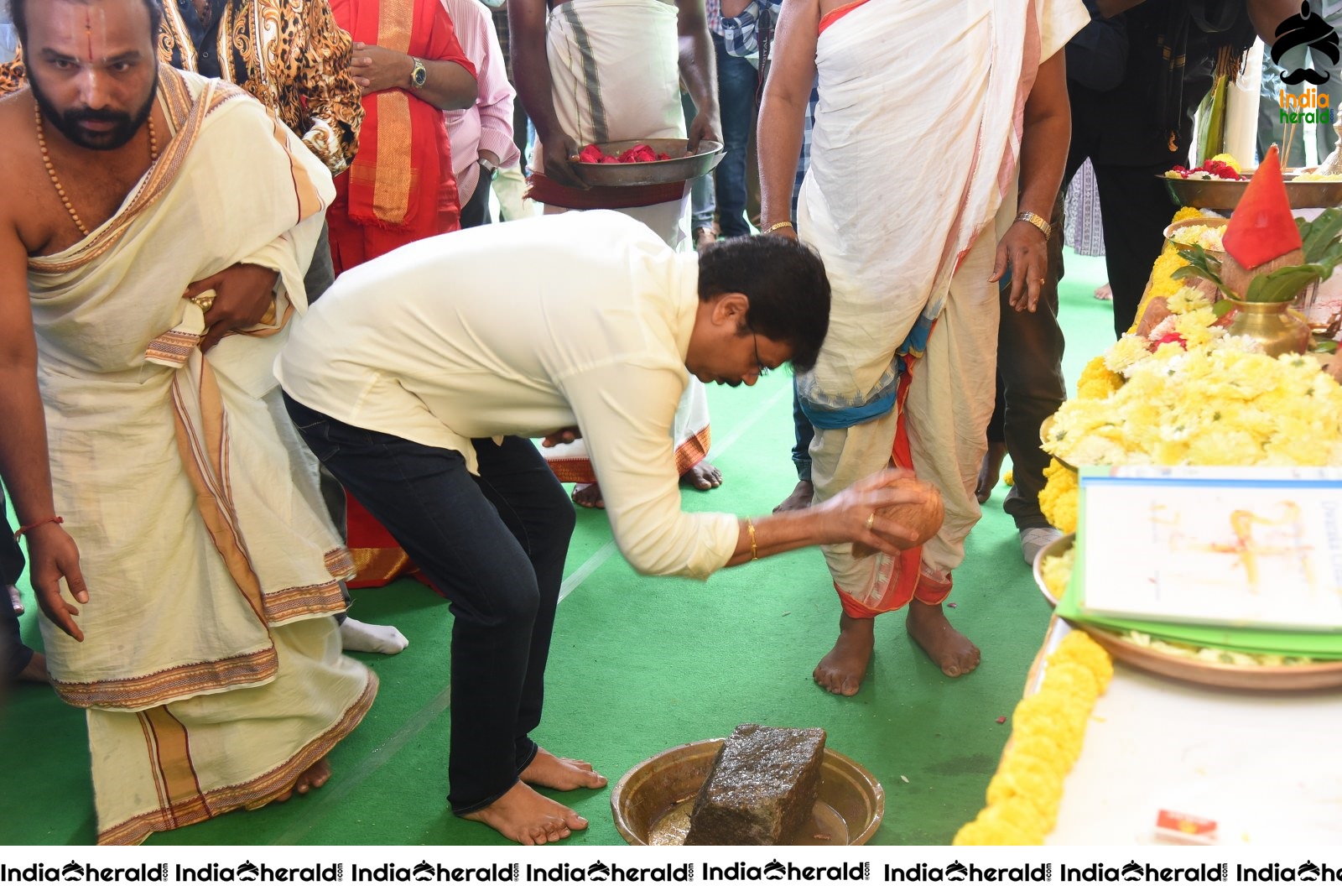 Actor Balayya and Boyapati Srinu Seeks the blessings at the Pooja Set 2