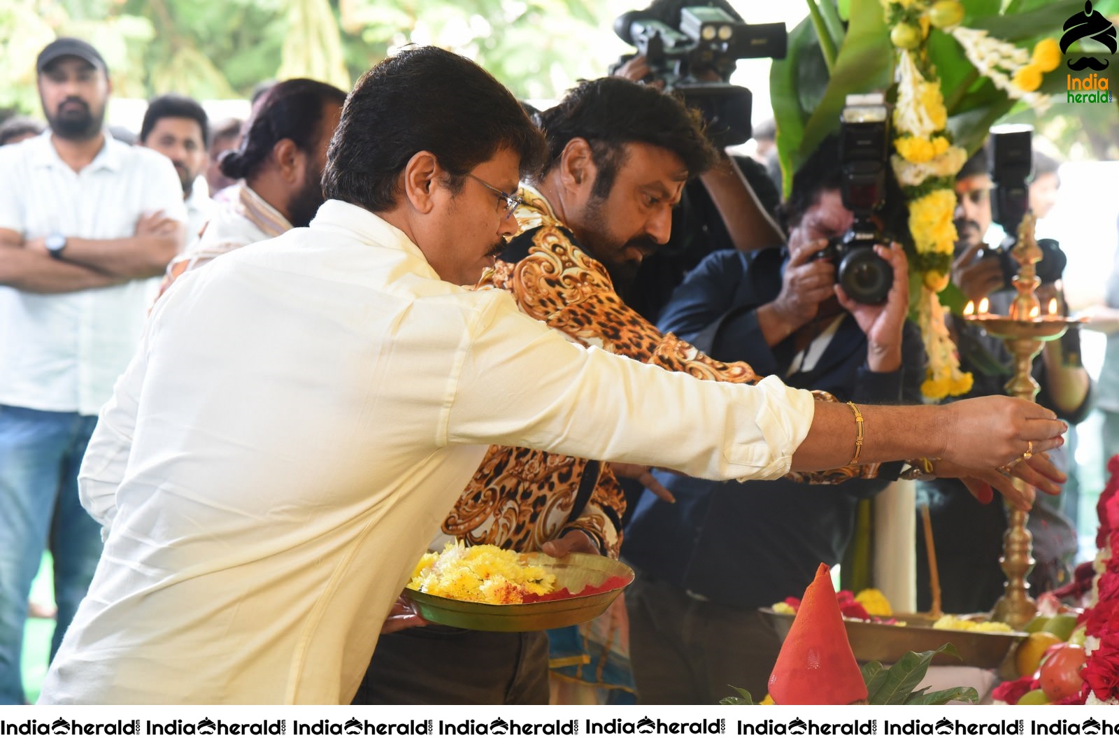 Actor Balayya and Boyapati Srinu Seeks the blessings at the Pooja Set 2