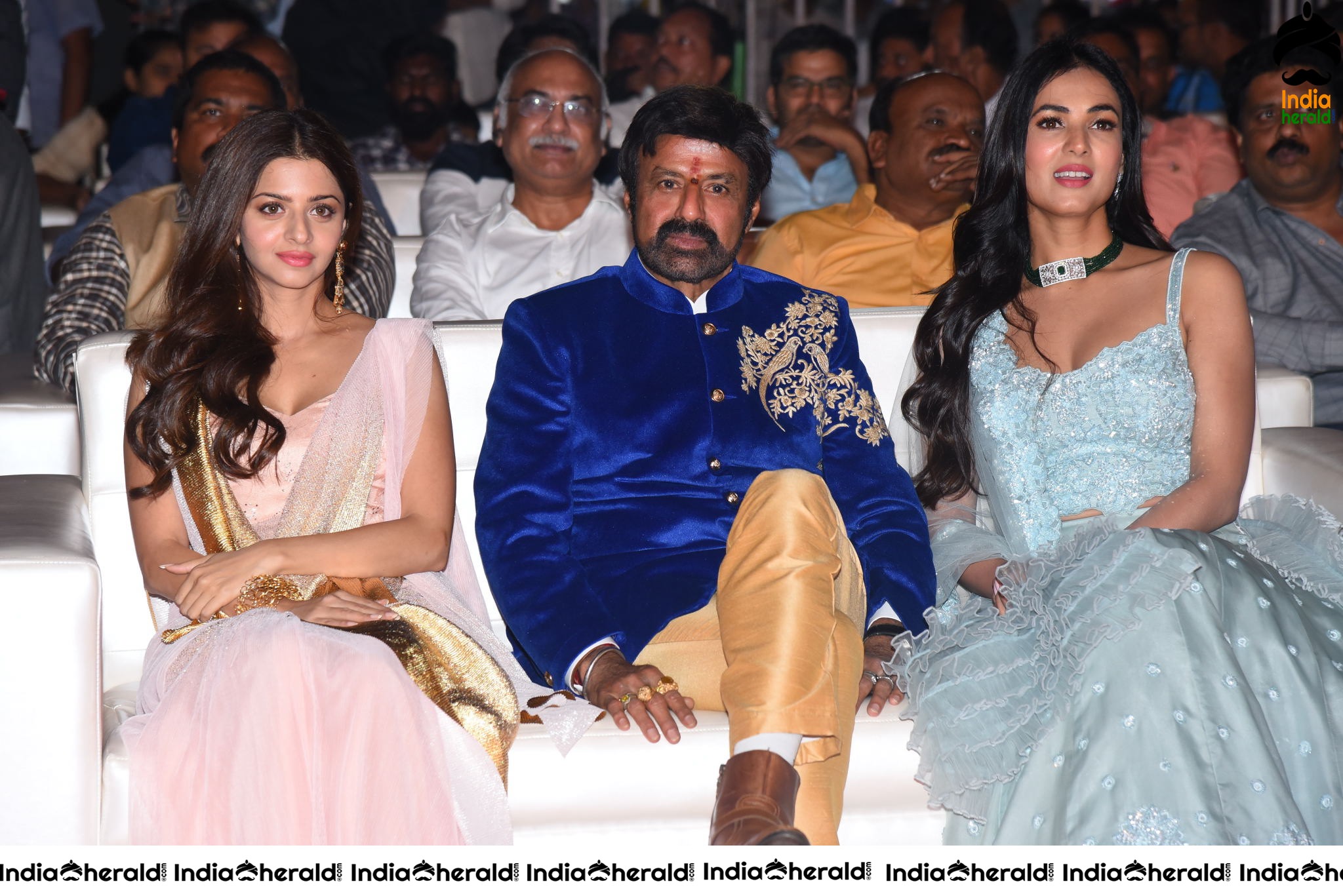 Actor Balayya Sitting between Vedika and Sonal Chauhan Set 2