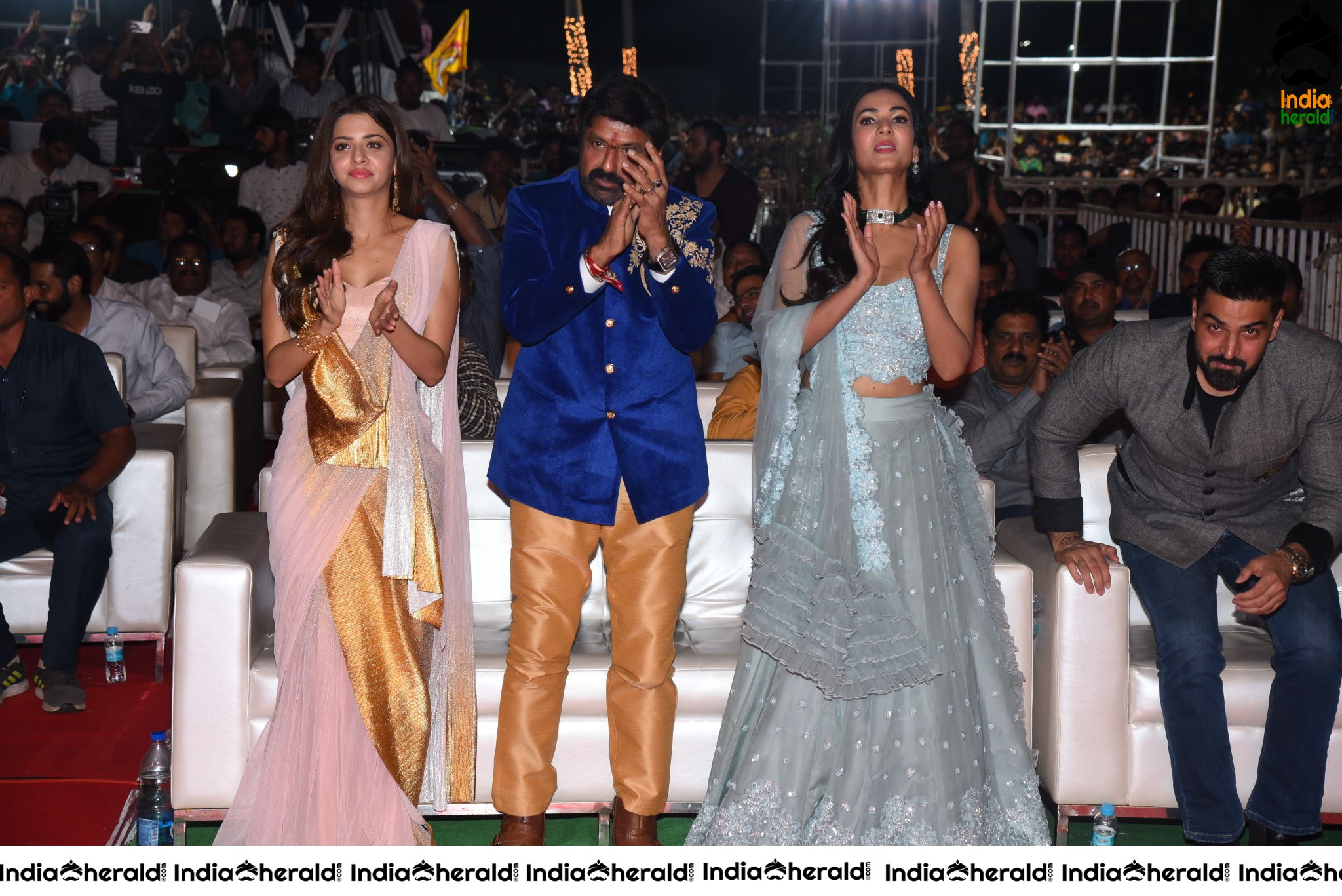 Actor Balayya Sitting between Vedika and Sonal Chauhan Set 2