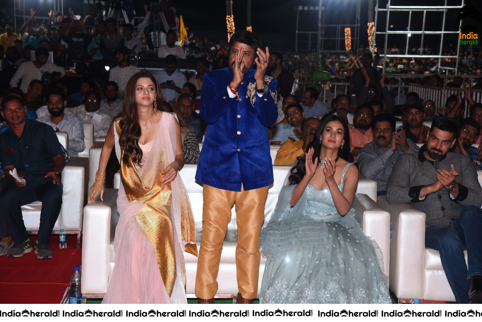 Actor Balayya Sitting between Vedika and Sonal Chauhan Set 2