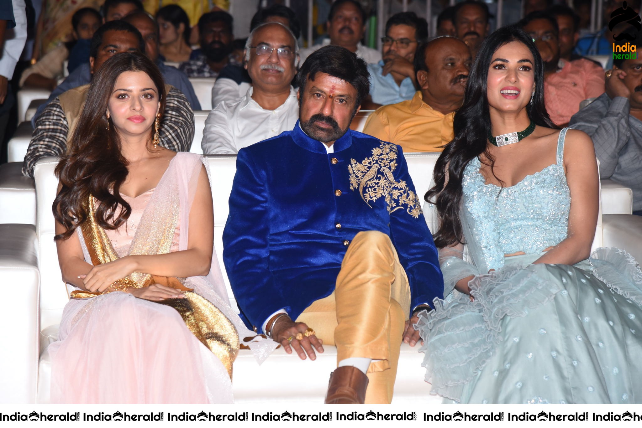 Actor Balayya Sitting between Vedika and Sonal Chauhan Set 2