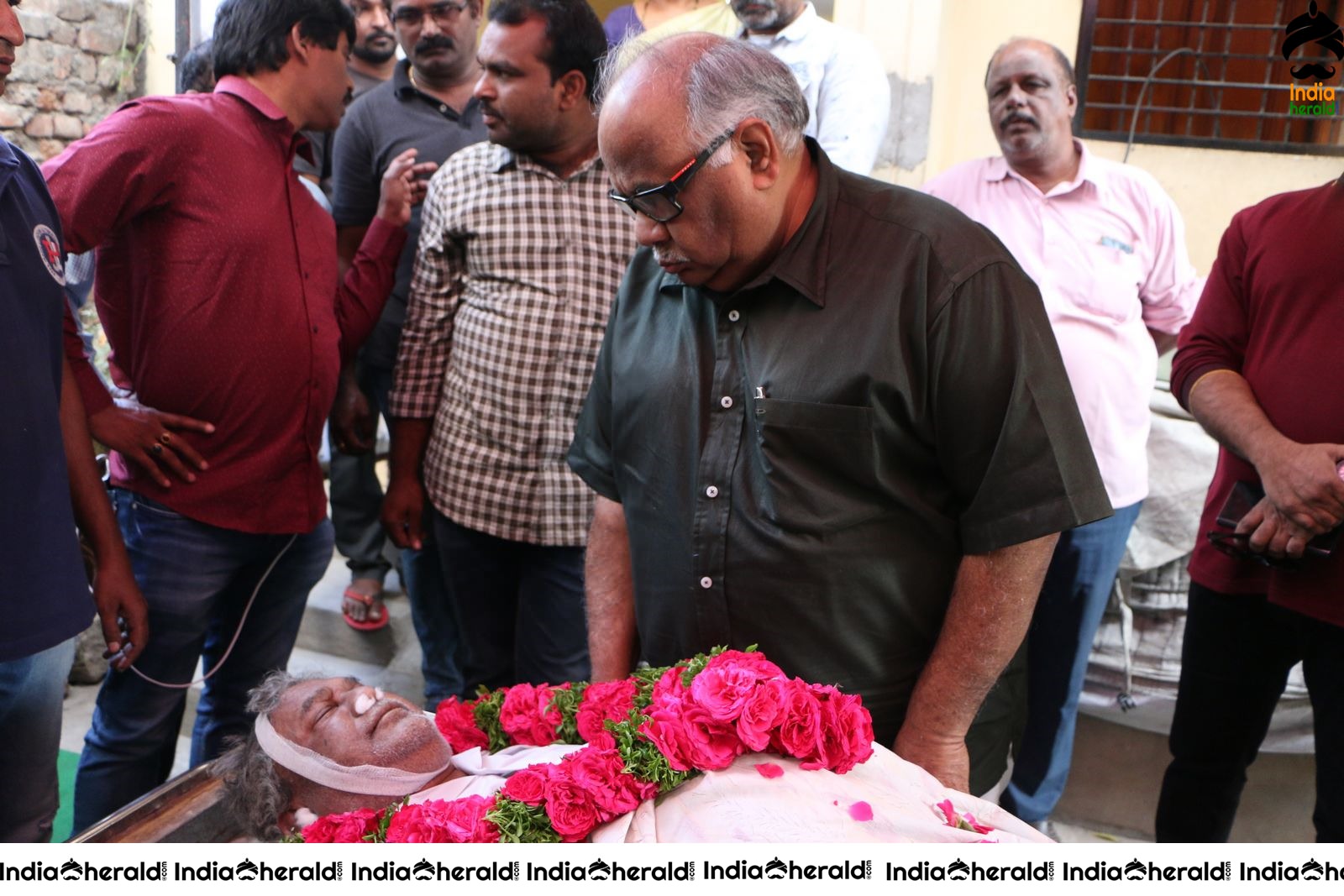 Actor Chiranjeevi Photos while Paying Final Respect to Sr Journalist Pasupuleti Ramarao Set 1