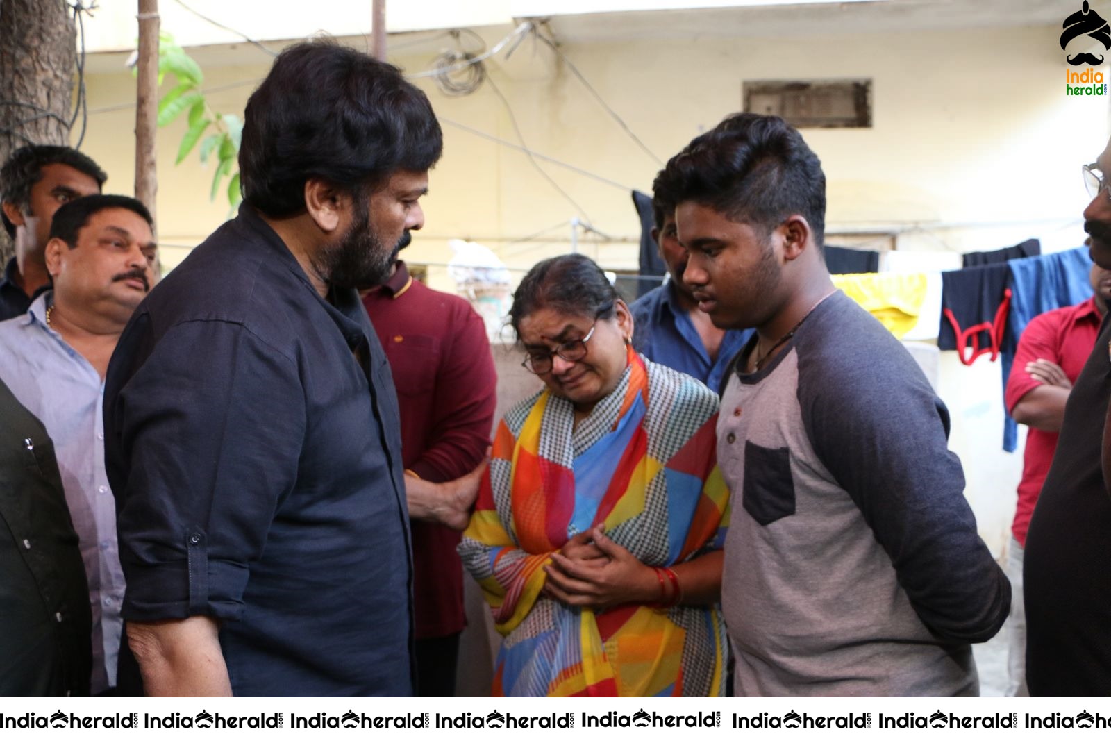 Actor Chiranjeevi Photos while Paying Final Respect to Sr Journalist Pasupuleti Ramarao Set 1