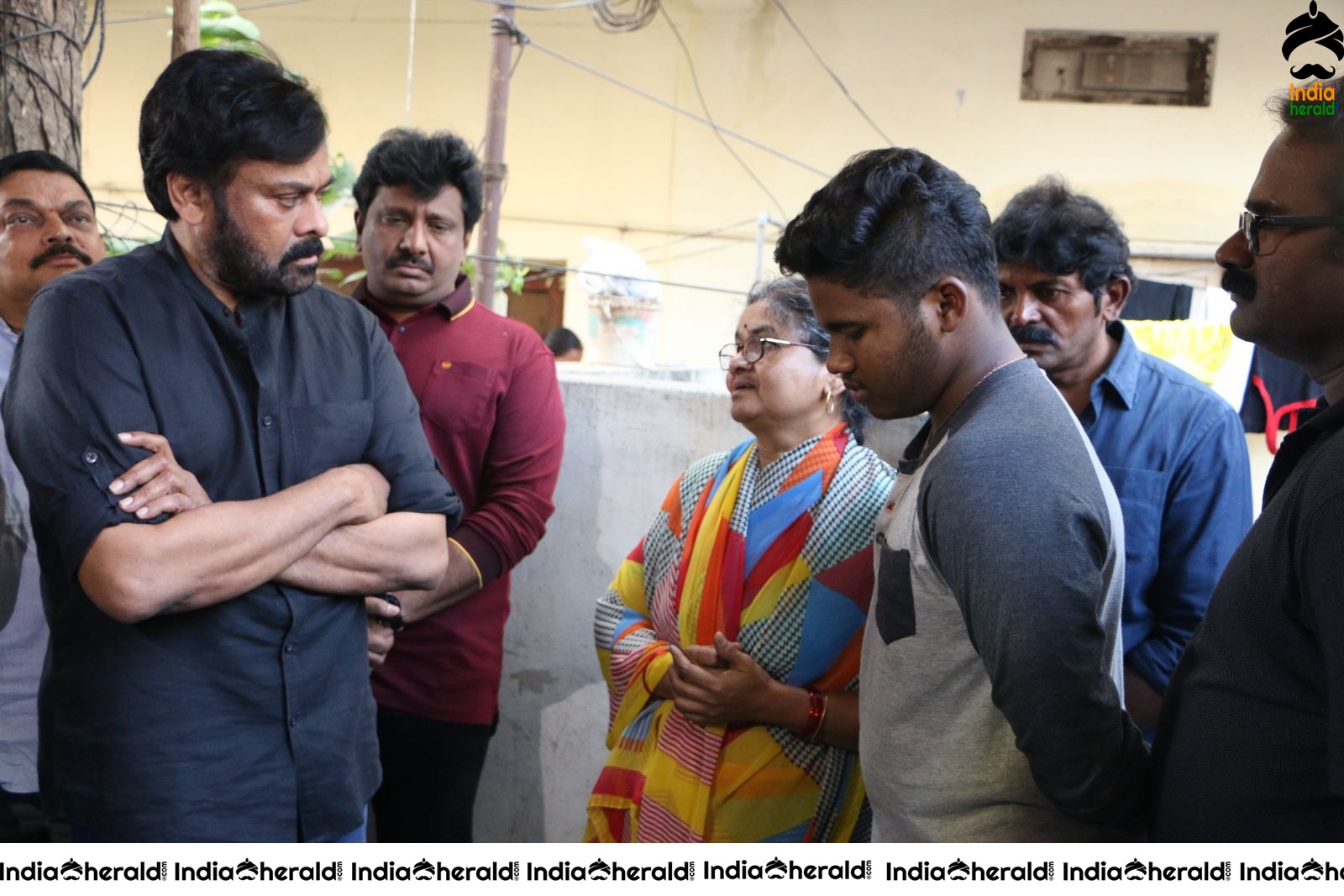 Actor Chiranjeevi Photos while Paying Final Respect to Sr Journalist Pasupuleti Ramarao Set 2