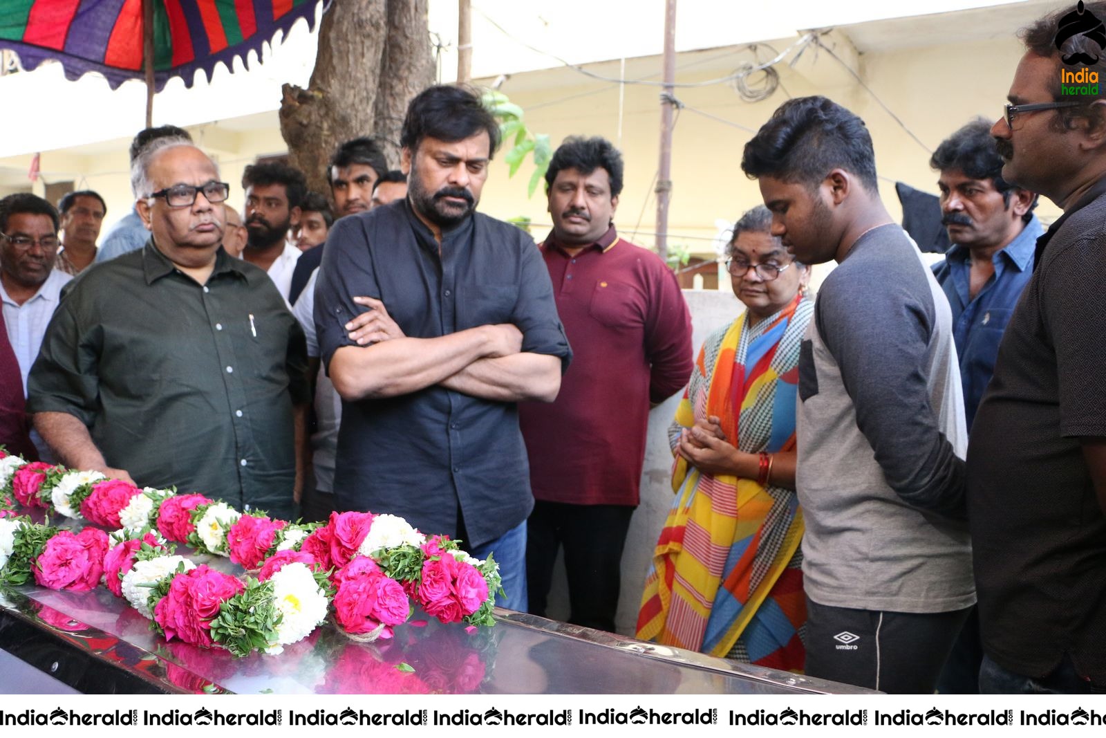 Actor Chiranjeevi Photos while Paying Final Respect to Sr Journalist Pasupuleti Ramarao Set 2