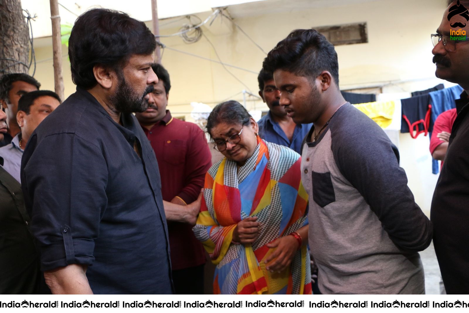 Actor Chiranjeevi Photos while Paying Final Respect to Sr Journalist Pasupuleti Ramarao Set 2