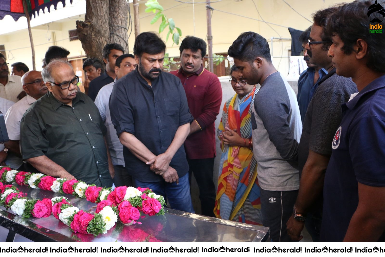 Actor Chiranjeevi Photos while Paying Final Respect to Sr Journalist Pasupuleti Ramarao Set 2