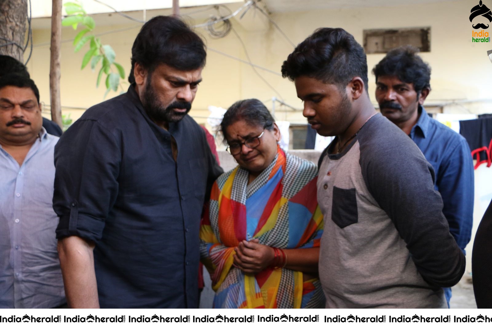 Actor Chiranjeevi Photos while Paying Final Respect to Sr Journalist Pasupuleti Ramarao Set 2