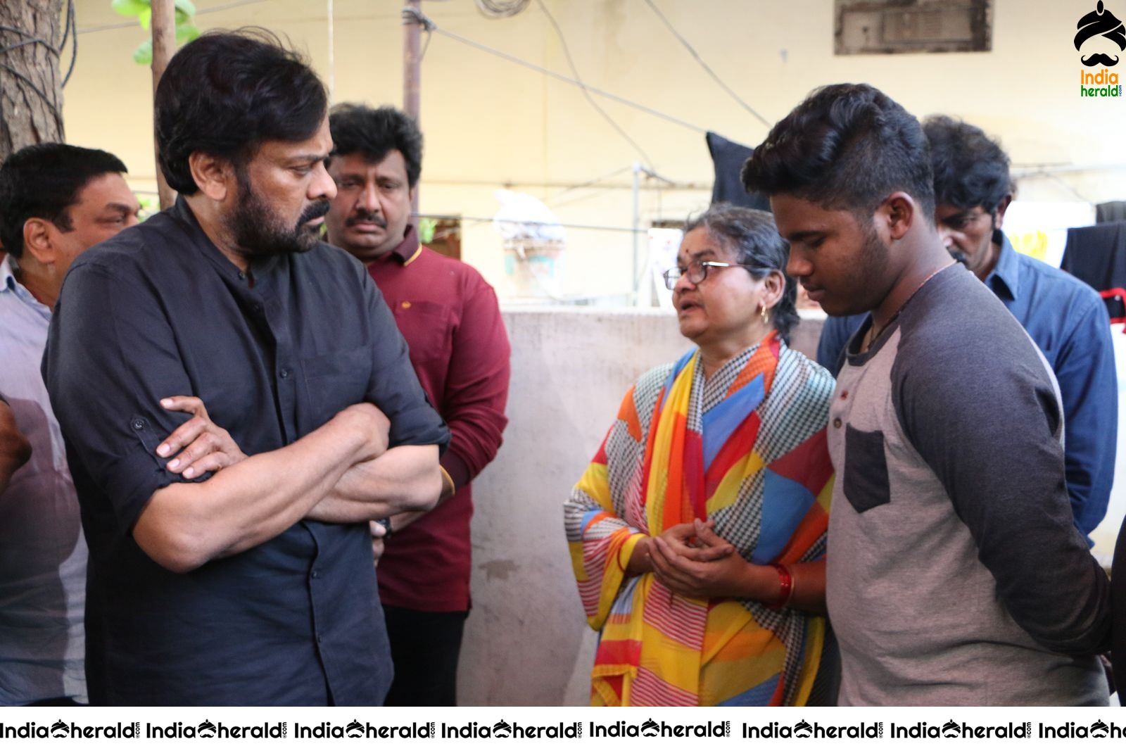 Actor Chiranjeevi Photos while Paying Final Respect to Sr Journalist Pasupuleti Ramarao Set 2