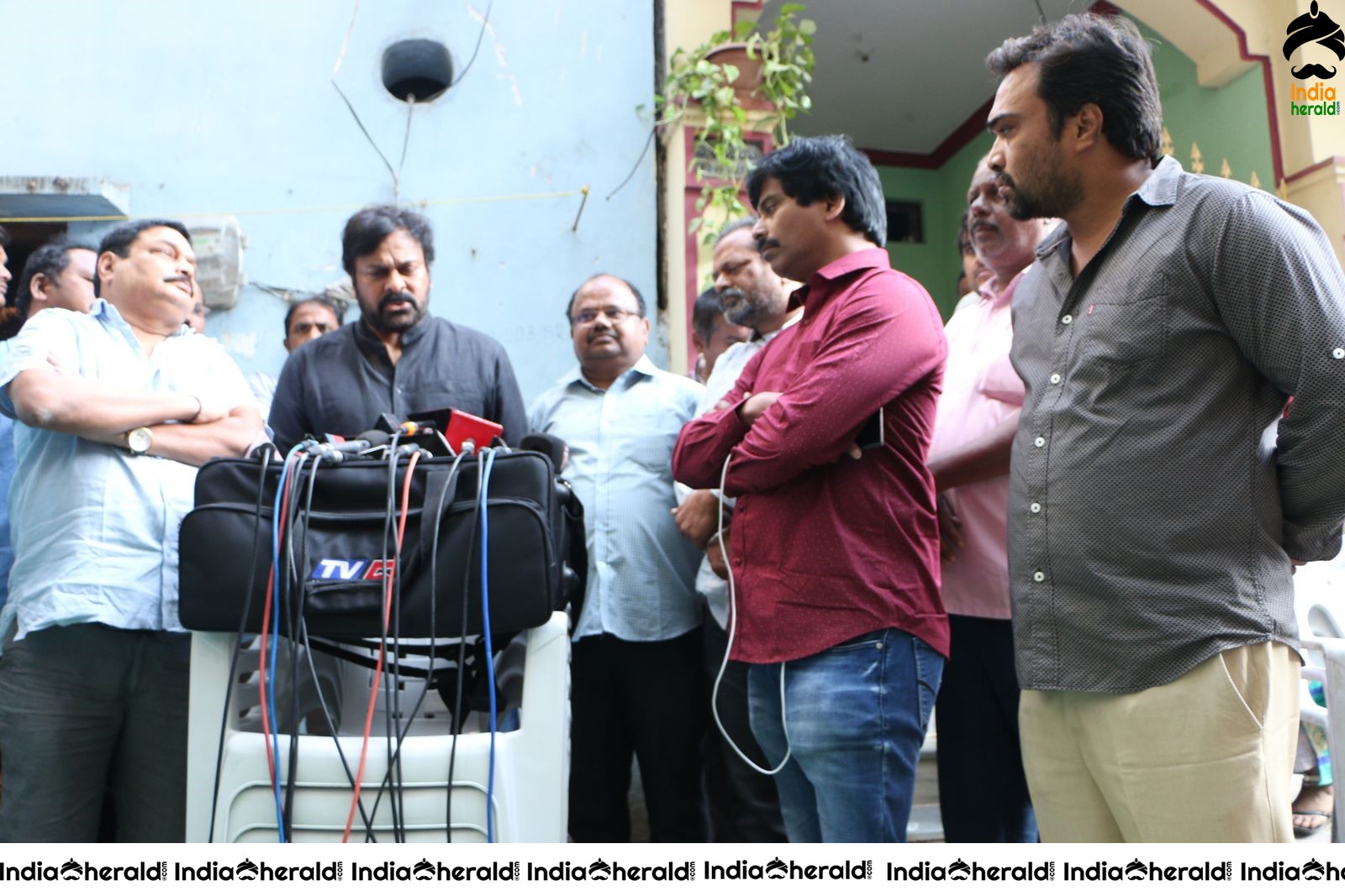 Actor Chiranjeevi Photos while Paying Final Respect to Sr Journalist Pasupuleti Ramarao Set 3