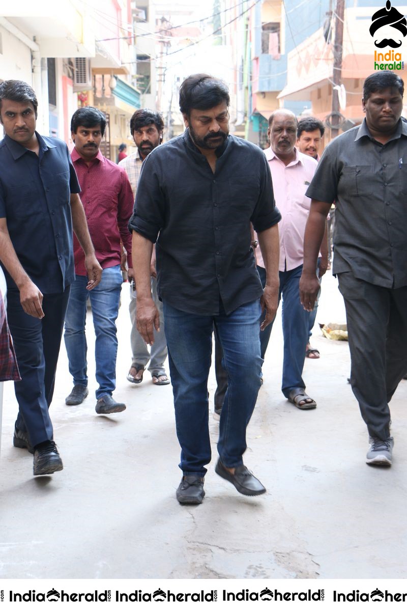 Actor Chiranjeevi Photos while Paying Final Respect to Sr Journalist Pasupuleti Ramarao Set 3