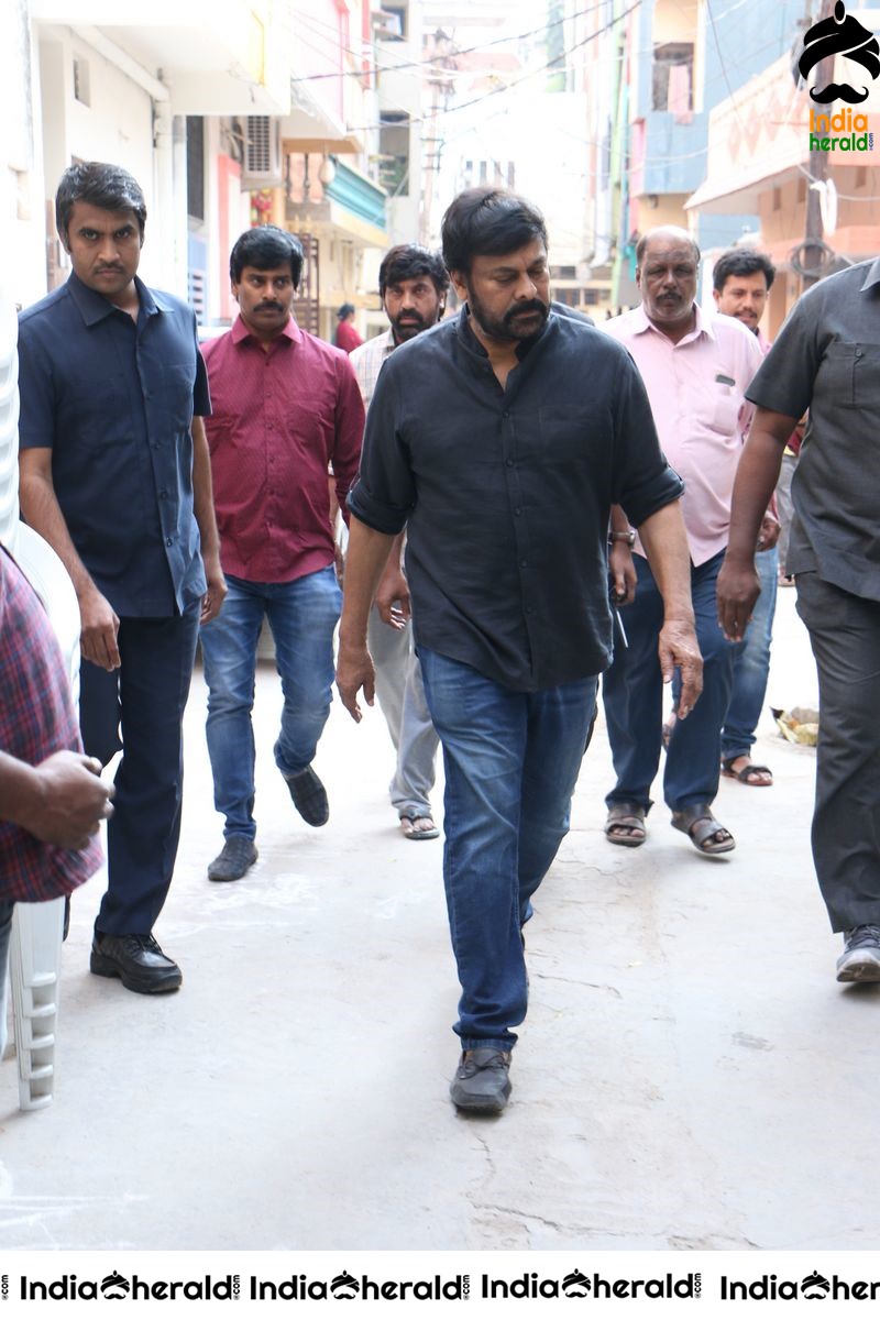 Actor Chiranjeevi Photos while Paying Final Respect to Sr Journalist Pasupuleti Ramarao Set 3